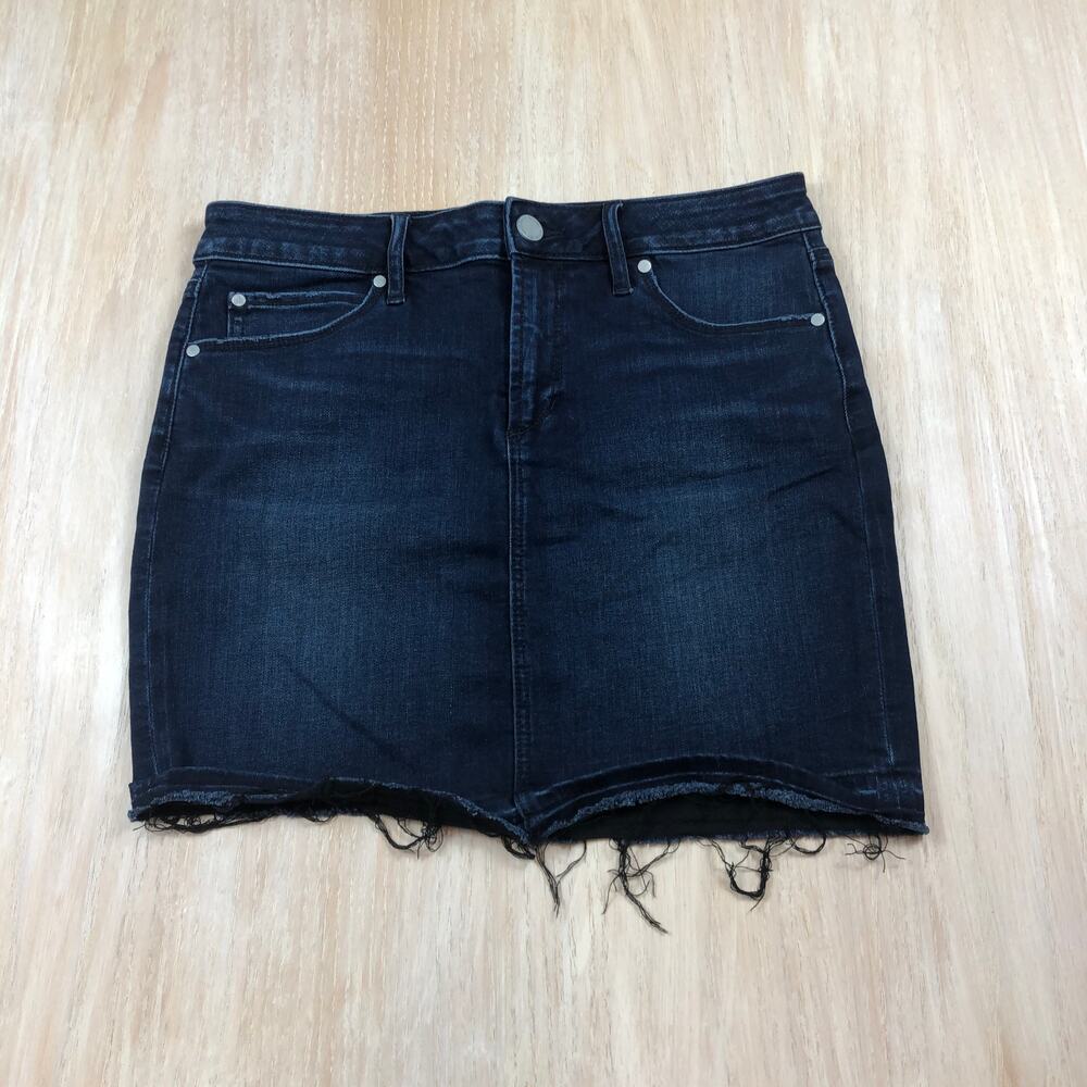 Articles of Society Stacy Fray Hem Blue Dark Wash Mini Denim Jean Skirt 27
